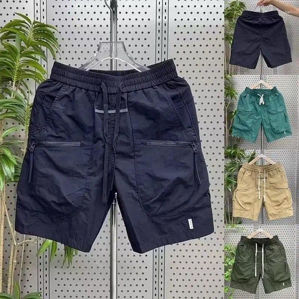 Mens Shorts Cargo Summer Thin Loose Multi-pockets Fifth Pants Quick Dry Male 2024 Men Bermuda Korean Fashi L260521