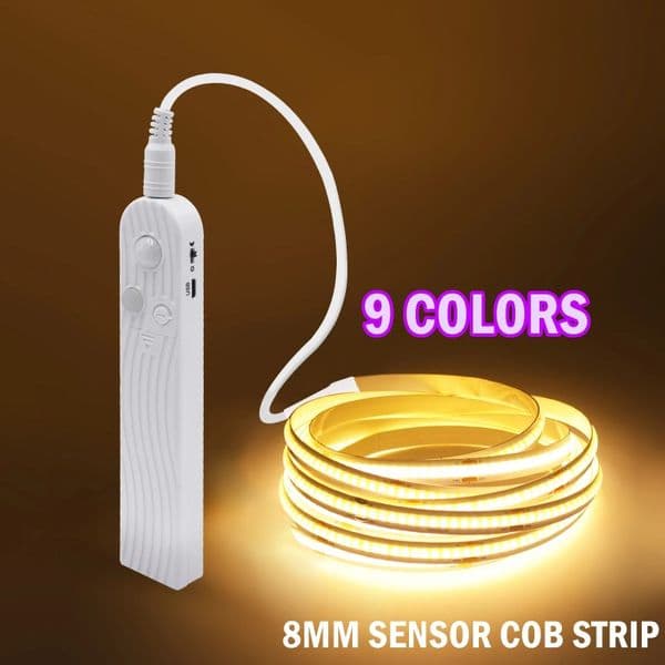 LED COB Light Strip Touch Dimmer Flexible Diode Tape 5V Linear Indoor Lighting Lamp Room DIY TV Mirror Backlight Wall Decor