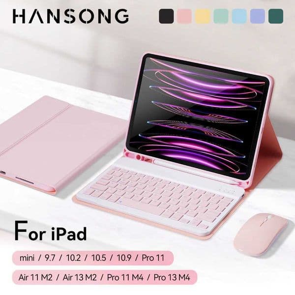 IPad keyboard case for iPad 2024 iPad Air 11 inch 13 inch M2 Pro 11/13 inch M4 Pro 1110.2 9/8/7th 10.5 9.7 Air 3 2 Mini 4 5 case M241115