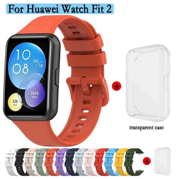 New Arrival Suitable for Wah Fit 2 silicone strap+case Wahband with the same color buckle strap and transparent Wah shell Z241115