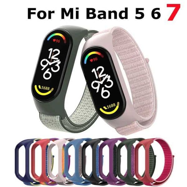 New Arrival Mi Band 7 6 5 with nylon silicone sports wristband Mi Band 7 6 5 xii replaceable nylon bracelet Z241115