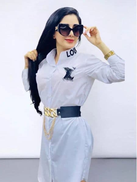 Womens Designer Shirts Letter Print Shirt Dress Fashionable Lapel Neck Long Slve Mini Dress Designer Clothes Women Lightweight for Daily Use L251030UK7C