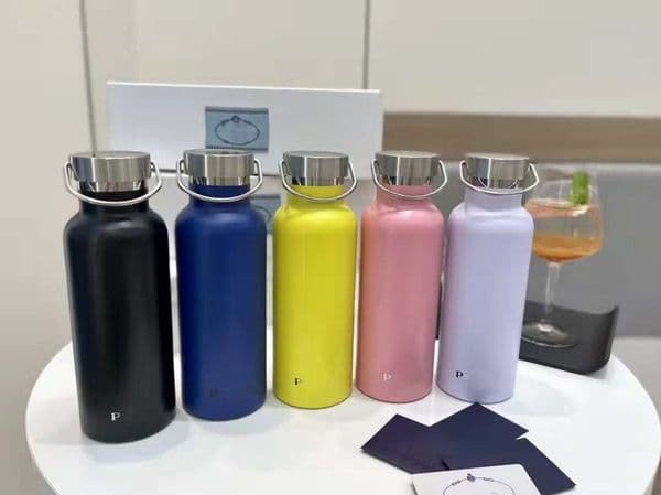 Designer Tumblers 500Ml Stainless Steel Mug With Gift Box P Outdoor Sports Portable Water Bottle Candy Color Insulated Cup With Handbag Style Handle 12545