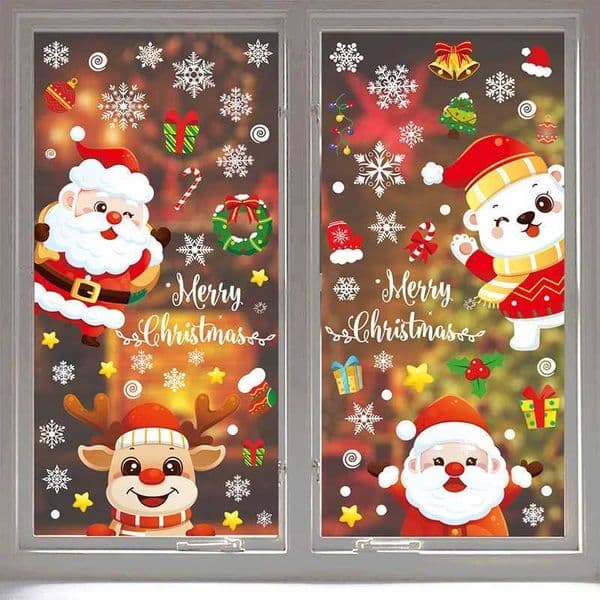 1pcs Snowflake Electrostatic Wall Stickers Window Kids Room Christmas Decoration Decals For Home Decor New Year WallpaperXJ241114