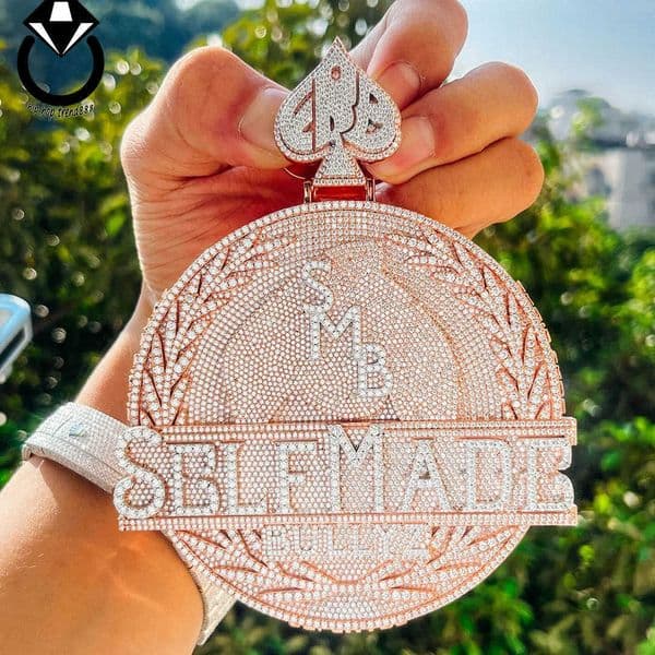 Hip Hop Jewelry factory custom moissanite pendant 925 silver pendant 10k 14k 18k gold men and women hiphop mossanite jewelry
