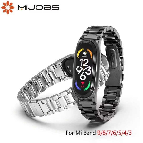 New Arrival Suitable for Mi Band 9 8 7 6 5 4 stainless steel bracelet Suitable for Mi Band 8 Mi Band 7 wristband accessories Z241115