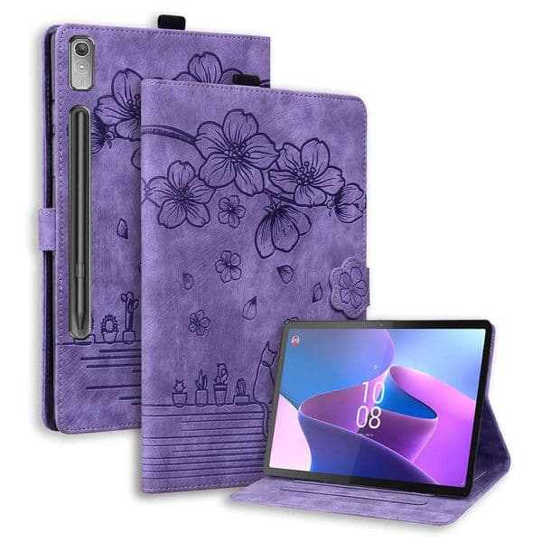 Suitable for Xiaoxinpad Pro 12 7 Case 2023 Cute Cat Imprint Flio Cover Funda Suitable for Tab P12 Pro 2nd Generation Xiaoxin Pad Pro 12.7 inches M241115