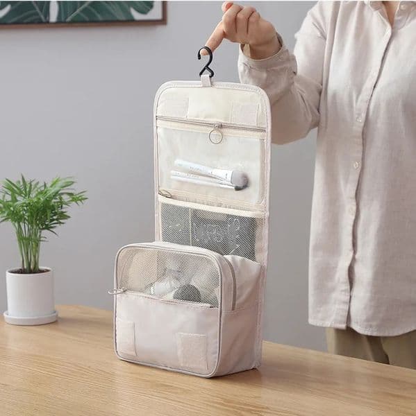 Foldable Toiletry Bag Organizer Hanging Storage Bag Bathroom Makeup Bag Case Travel Dry And Wet Separation Cosmetic Bag Neceser Plegable Bolso De Cosmeticos