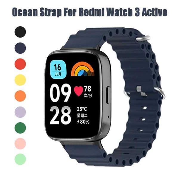 Silicone strap suitable for mi wah 3 active wahband suitable for mi wah 3 active intelligent wah ocean strap bracelet accessories M241115