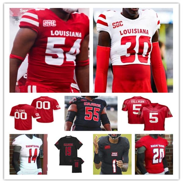 Louisiana Ragin' Cajuns College Football Jerseys Ben Wooldridge Bill Davis Zylan Perry Dre'lyn Washington Terrance Carter Lance LeGendre K.C. Ossai Tyree Skipper 4XL