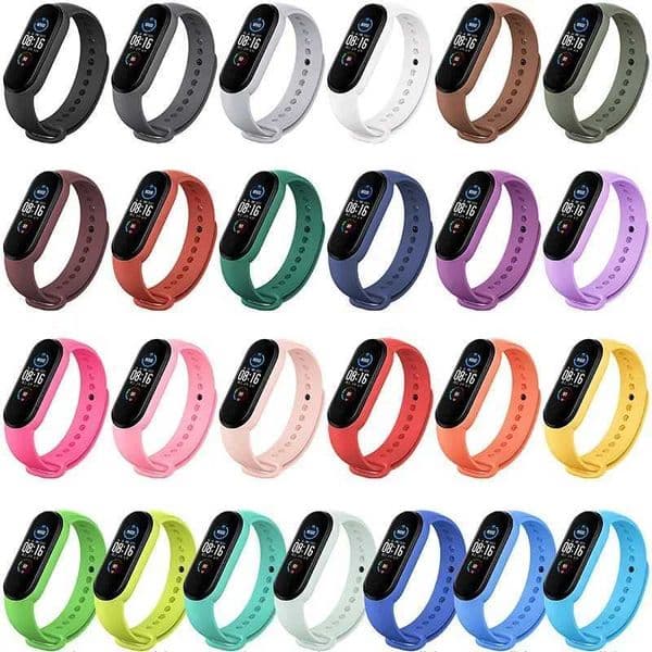 Hot Sale Suitable for Mi Band 7 6 5 4 3 wristbands silicone bracelets Mi Band 3/4/5/6/7 smart accessories T241115