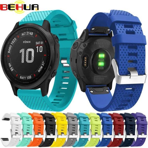 BEHUA 20/26mm Replacement Gin Fenix 5S/6S/5/6/5X/6X GPS SmartWah Quick Release Easy to Install Bracelet Silicone Strap M241115