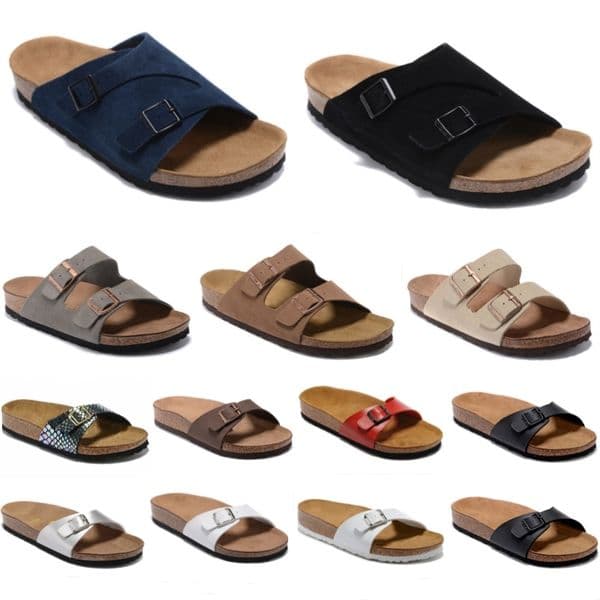 Madrid Mermaid Boston Cork Slipper Fashion Men Women Beach Sandals Designer Shoes Luxury Slide Summer Fashion Wide Flat Slippery Flip Flop Size 34-43