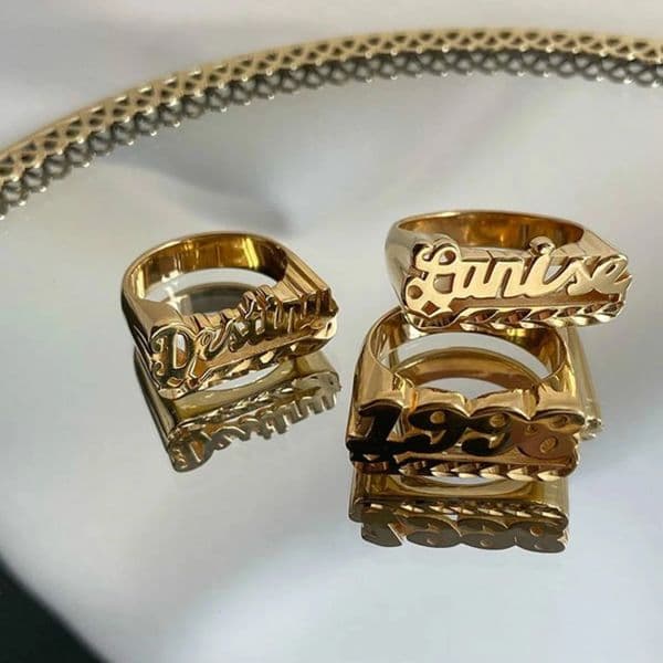 Personalized Hip Hop Name Ring Custom High Quality Stainless Steel Letter Unisex Accessories Charm Jewelry Gift For MenWomen 241116