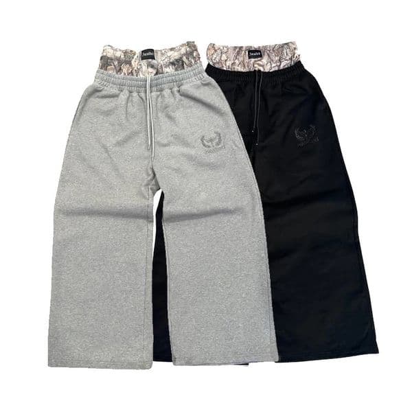 Y2K Retro Sweatpants Double Waisted Embroidered Camouflage Pattern Wide Leg Pants Men Trend Casual Streetwear Unisex Baggy Pants 241116