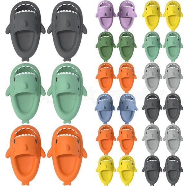 New Shark Slippers Women Men Summer Shoes Cute DIY Slippers Indoor Street Sandals Girls Boys Beach Shower Slides