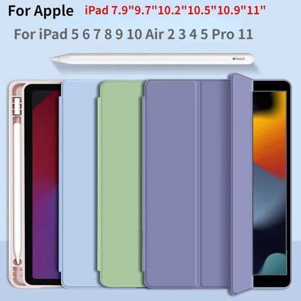 Hot Sale Suitable for iPad 10.2 Pro 11 13 M2 M4 9.7 Mini 6 10.5 Air 3 smart cover with pencil holder iPad 10 9th 8th 7th 6th 5th generation Fundas T241115