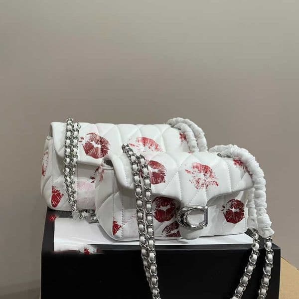 Designer Quilted Lip Printed Shoulder Bag Luxury Women Tabby Chain Bags Handbag Shoulder Crossbody Clutch Wallet Hobo Wallet Ladies Flip Hasp Satchels Purse