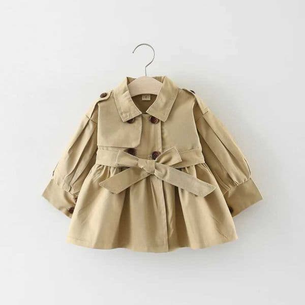 Girls Coat Childrens Jacket Childrens Clothing Spring and Autumn Korean Sled Cute Long Trench Baby Windproof Machine M241116