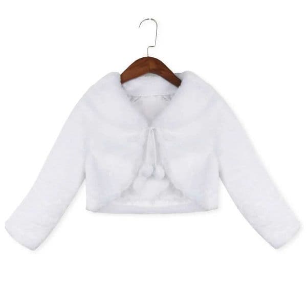 Childrens Flower Girl Bolero Jacket Shrug Princess Thick Plush Coat Bag Cloak Shl Warm Corner Wedding Par Coat M241116