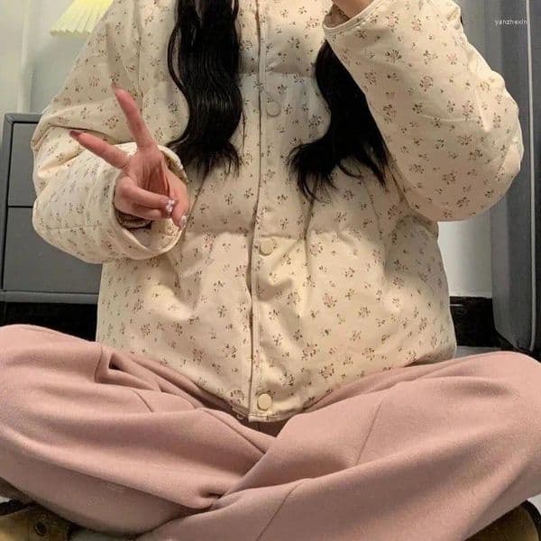 Women's Jackets Sweet Printing All Match Hooded Y2K Zipper Top Loose Coat 2024 Preppy Style Fashion Casual Thicken Warm Women Parkas