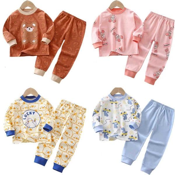 Children Cotton Sleepwear Set Home Boys Girls Animal Pyjamas Pijamas Cotton Kids Pajamas Two-Piece Clothing SetXJ241116