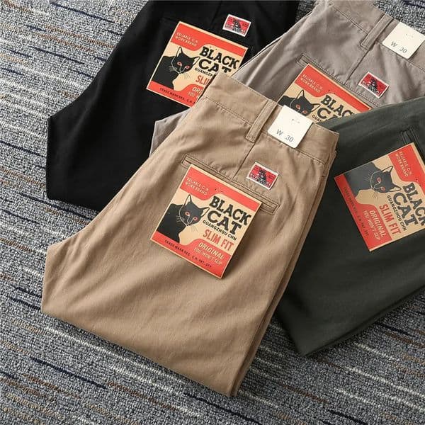356# Autumn American Retro Twill Amekaji Chino Cargo Pants Mens Simple 100% Cotton Washed Straight Business Casual Trousers 241116