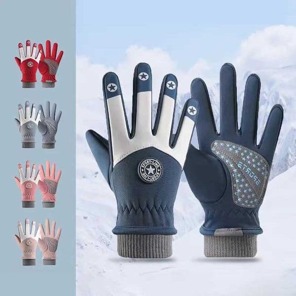 Autumn Winter Cycling Gloves Children 5 to 12 Years Old Boys Ski Gloves Girls Skateboard Warm Kids Non-slip Thick Fece GlovesXJ241118