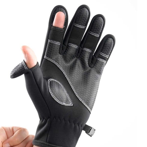 Winter Warm Outdoor Riding Bike Fishing Polar Fece Gloves Exposed Two-finger Touch Screen Non-slip Waterproof Cycling GloveXJ241118