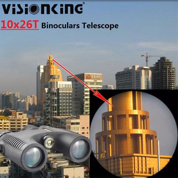 Visionking Lightweight 10x26 Binocular Powerful Wide View Bak4 Spyglass Long Range Outdoor Sports Birdwatching Travelling Camping Concert Roof Telescope