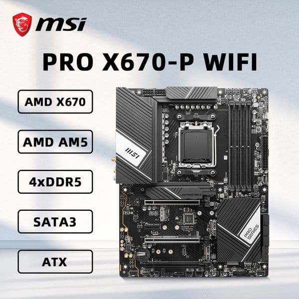 MSI PRO X670-P WIFI Motherboard Support AMD Ryzen 9000/ 8000/ 7000 Series Desktop Processors DDR5 7800MHz M.2 NVME AM5 Mainboard