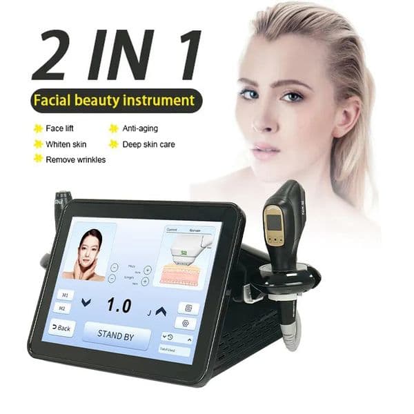 High Intensity Focused Ultrasound Dual Handles Body Contouring Face Rejuvenation Wrinkle Fine Lines Elimination Professional Collagen Renewal Machine