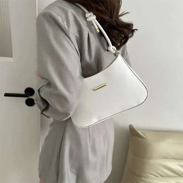LITTLETON PU Leather Women Shoulder Retro Solid Color Hobos Handbags Leisure Underarm Armpit Fashion Exquisite Shopping Bag