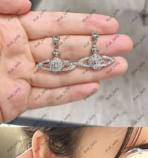 2022 New Fashionable female earring brand Hot Chain Planet Saturn Pearl Satellite Clavicle Chain Punk Atmosphere 523