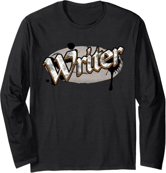Long Sleeve Shirts for Men sweatshirt Writer Dripping Ink Write Vintage Birthday Gift Long Sleeve Tee Streetwear Casual tops clothes cool