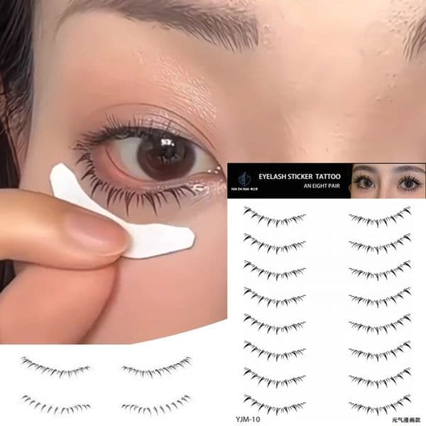 Lower eyelashes tattoo stickers makeup fake eyelashes temporary tattoo patches natural lifespan and extension of fake eyelashes 241118