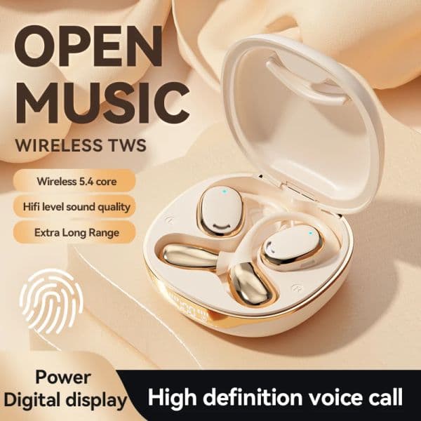 Open Ear Wireless Earphones HiFi Sound Earbuds Touch Bluetooth Headset Sports Noise Cancellation Headphones with Microphone
