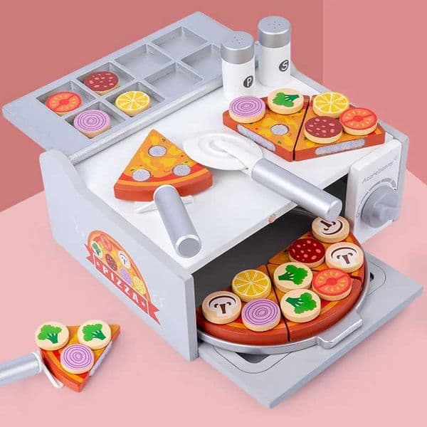 Childrens pretend game toys childrens toy doll accessories childrens kitchen toffee and chocolate food toys girls oven pizza W241119