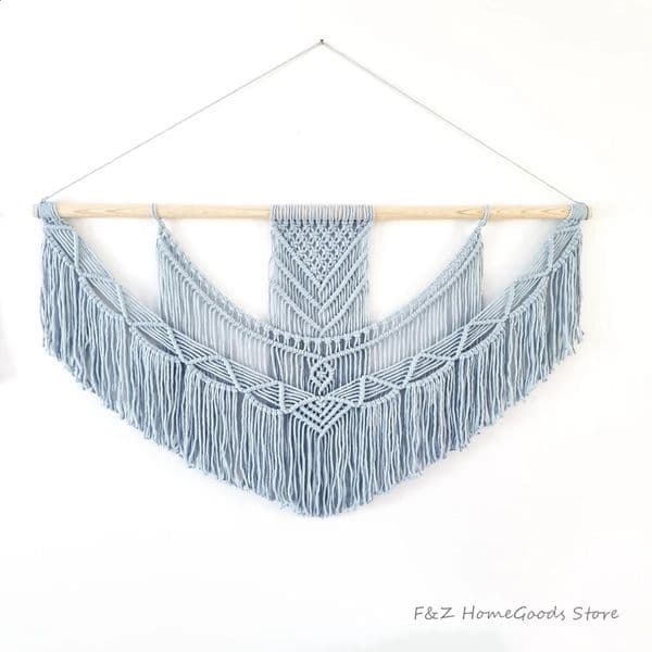 Grey hand woven Macrame wall hanging tapestry gorgeous and chic Bohemian home decoration living room apartment decoration 241118