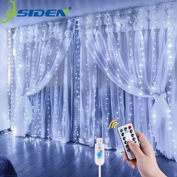 LED Curtain Garland Lights 8 Modes USB Power Remote Control Waterproof Fairy Light Festive Lighting Wedding Christmas Decor zyc241120