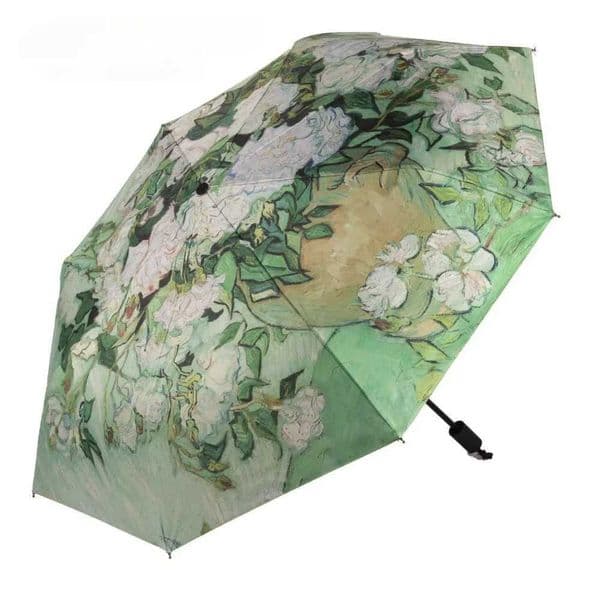 Van Gogh Oil Painting Automatic Umbrella Small Fresh Vinyl Umbrella Oil Wind Resistant Sun Folding Painting Automatic WindproofXJ241120