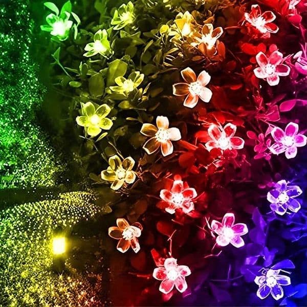 Cherry Blossom String Lights LED Battery Powered Fairy Garland Lighting Strings Crystal Flowers Waterproof Christmas Home Decor zyc241120