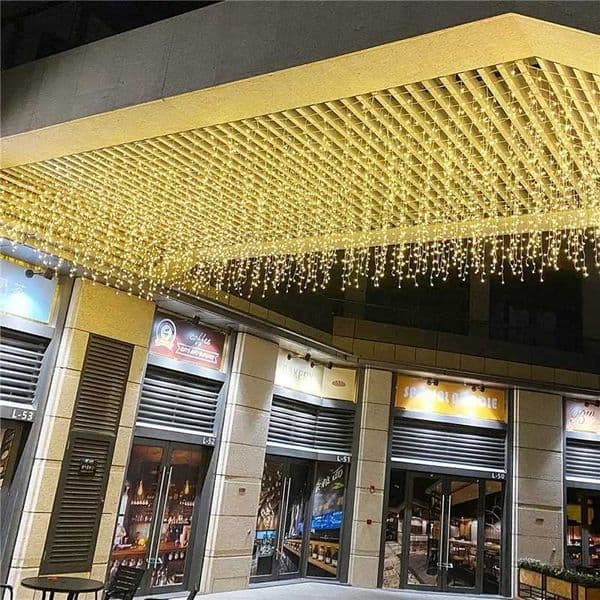 Christmas Led Curtain Icicle String Lights Waterfall Outdoor Garland Droop Party Garden Eave Decorative Lights Dropshipping 2024 zyc241120