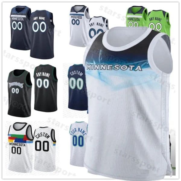 Custom Timberolves Basketball Jersey Anthony Edwards Rob Dillingham Julius Randle Donte DiVincenzo Mike Conley Gobert Naz Reid Jaden McDaniels Shannon Jr.