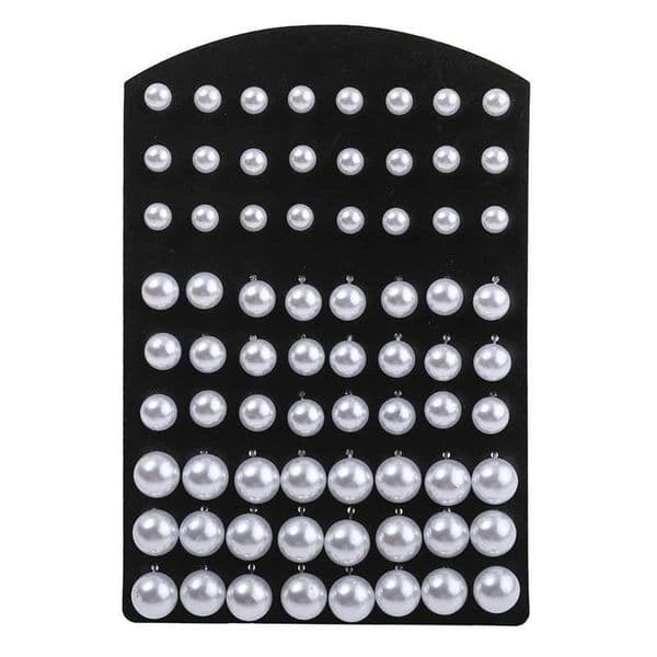New 36Pairs Mixed Size Beads White Round Imitation Pearls Earrings Set Stud Earrings Earring Stick Ear Jewelry Gifts 6 8 10mmX241119