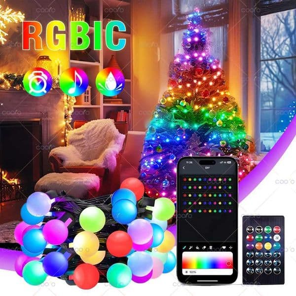 WS2812B RGB LED String Garland Light 10m 5m Smart IC APP Bluetooth Remote Fairy Lights Dreamcolor Garden Party Christmas Decor zyc241120