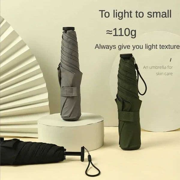 Mini Ultralight Umbrella for Women Pencil Sunny and Rainy Umbrellas Girl Carbon Fiber Trifold Portable Paraguas Mujer SombrillasXJ241120