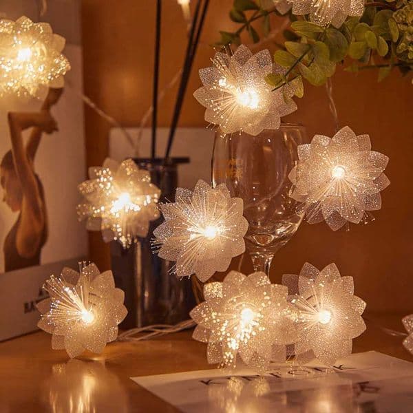 2/3M LED Fiber Optic Fairy Light Battery-operated Garland Christmas Decoration Party New Years Decor Artificial Flowers Festoon zyc241120