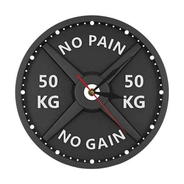 50kg 3D Barbell Wall Clock Gym Wall Clock Silent 12 Non Ticking Decoration Round Battery Operated Watch for Living Room Bedroom M241120