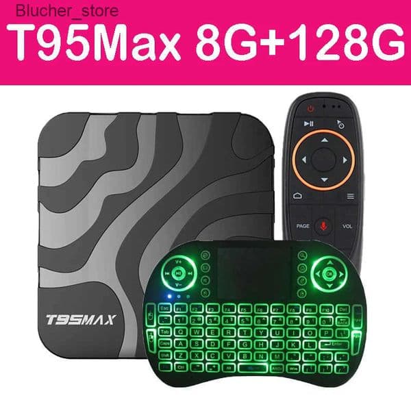 Set Top Box Android 14 TV Box T95 Max Dual Band Wifi 2.4G 5G 6K Ram 8GB Rom 64GB 128GB Smart Voice Google Media Player Set Top Box J241120